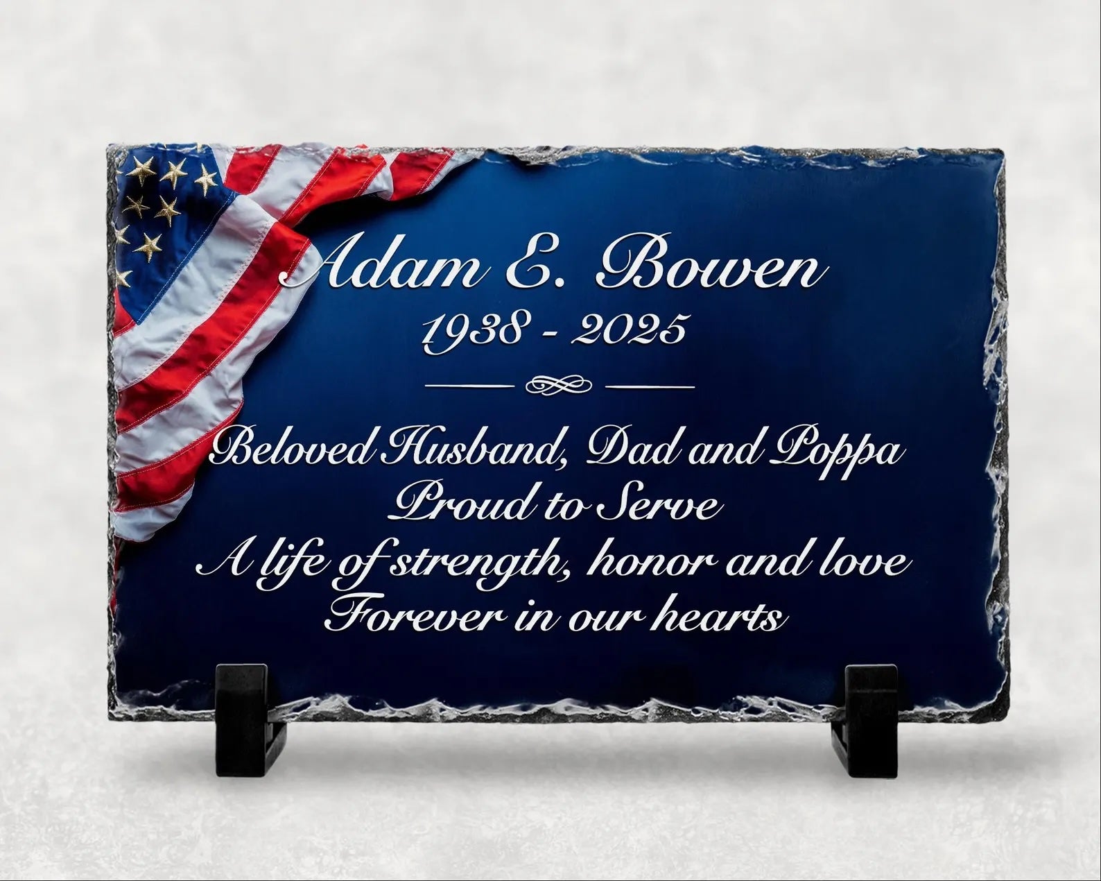 USA Patriotic Personalized Veteran Memorial Plaque