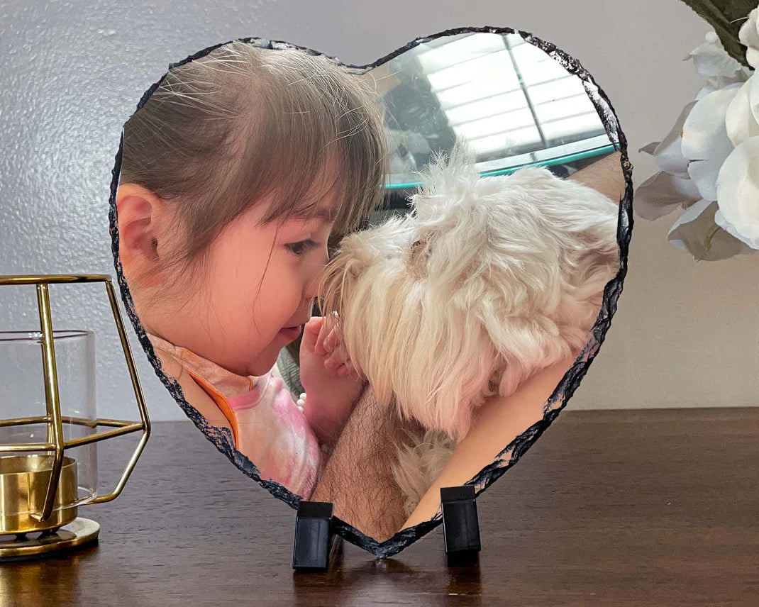Heart Photo Slate Stone Personalized