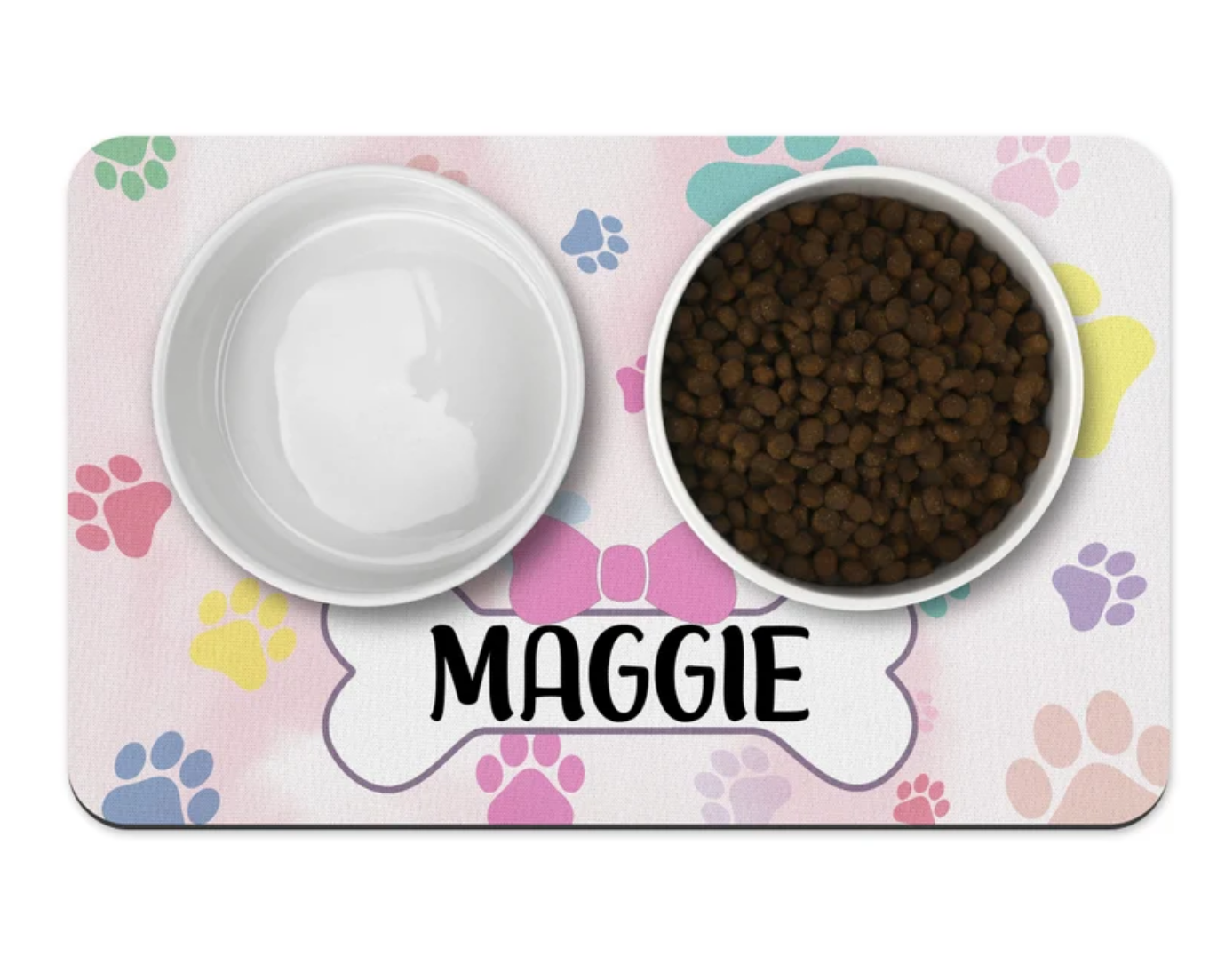 Pastel Paw Prints Pet Placemat, Puppy bowl mat, Personalize Pet Accessories, Custom Placemat, Dog placemat, bowl placemat for pets