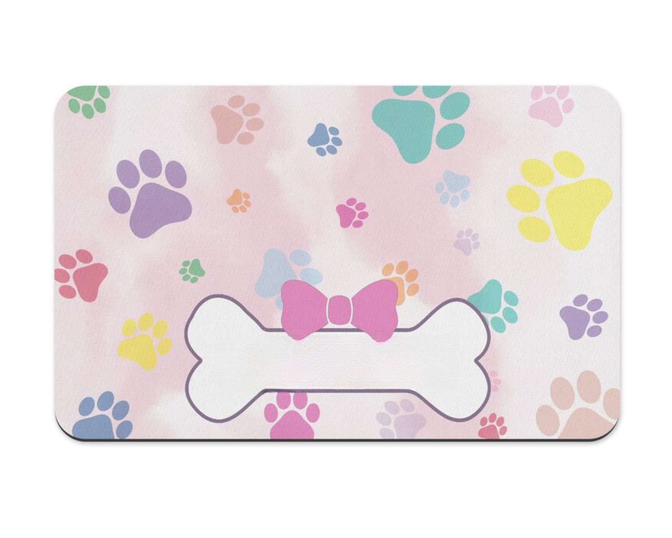 Pastel Paw Prints Pet Placemat, Puppy bowl mat, Personalize Pet Accessories, Custom Placemat, Dog placemat, bowl placemat for pets