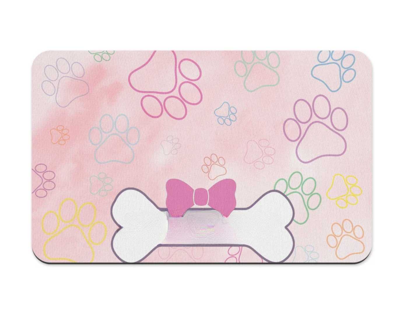 Blush Paw Prints Pet Placemat, Puppy bowl mat, Personalize Pet Accessories, Custom Placemat, Dog placemat, bowl placemat for pets