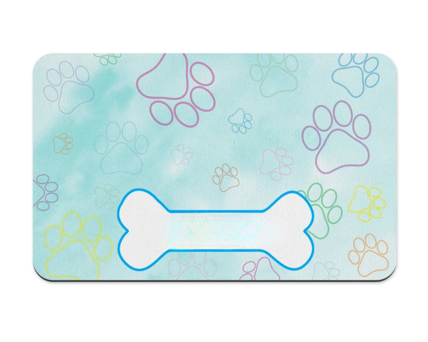 Blue Pastel Paw Prints Pet Placemat, Puppy bowl mat, Personalize Pet Accessories, Custom Placemat, Dog placemat, bowl placemat for pets