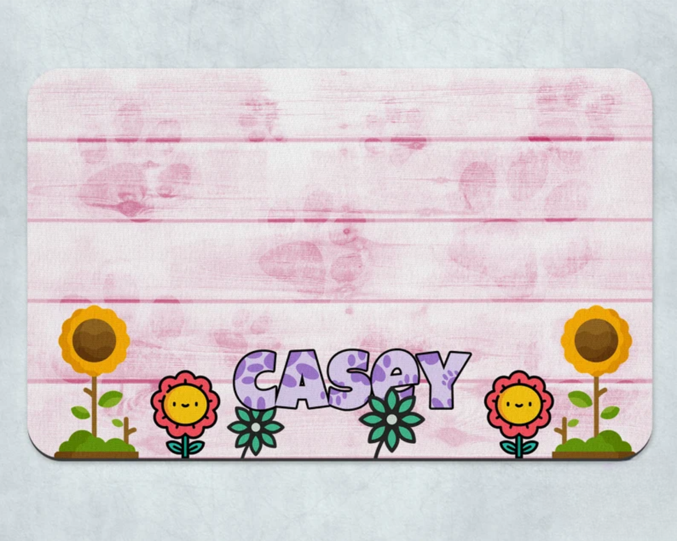 Pink Garden Pet Placemat Pet Food Dish SET, Dog Food Storage, Cat Food Place Mat, Pet Accessories, Custom Placemat