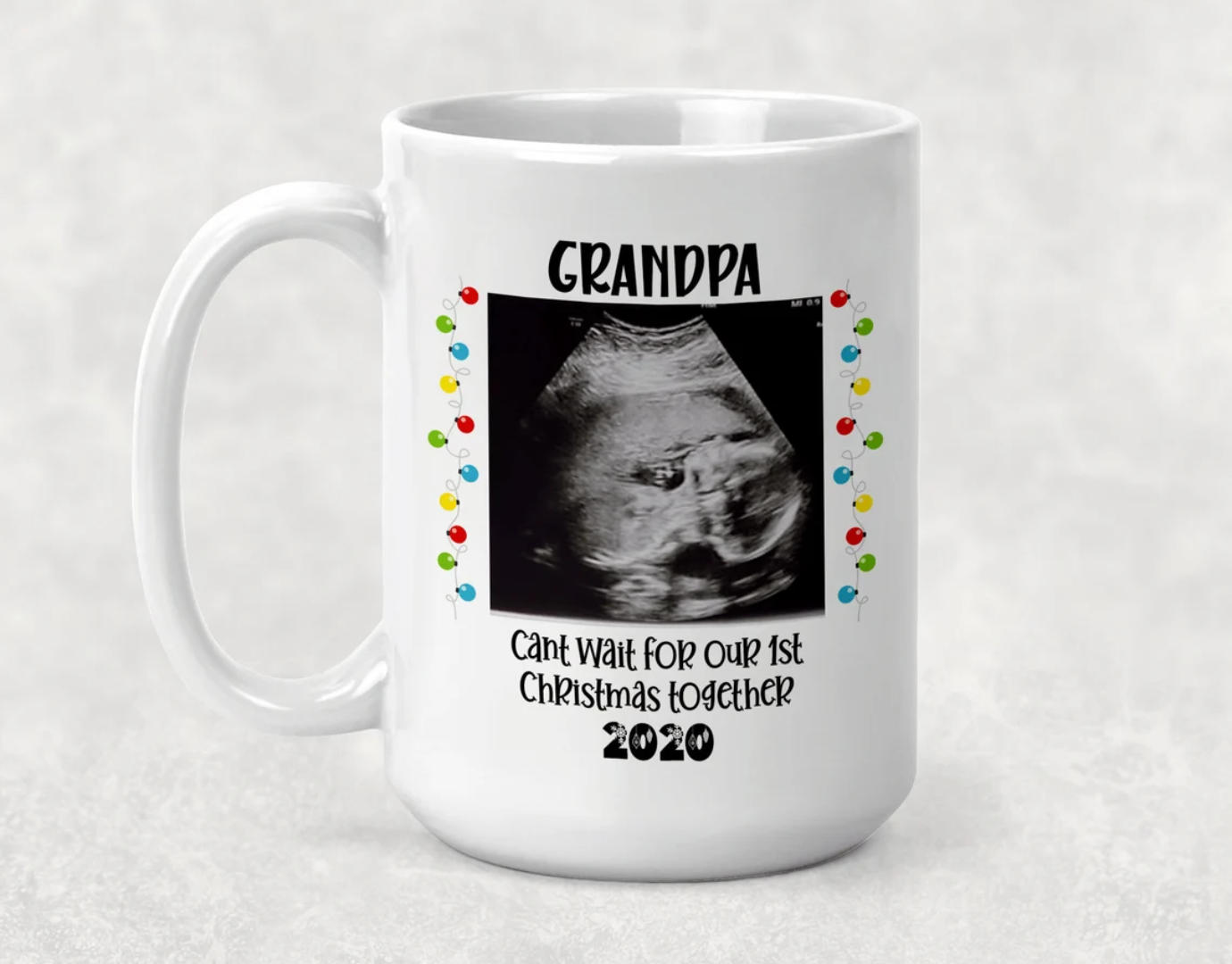 Christmas ULTRASOUND picture mug, Personalized Mugs, Coffee mug for Dads; Christmas Gift for dads; Dad to be gift; Pregnancy reveal gift