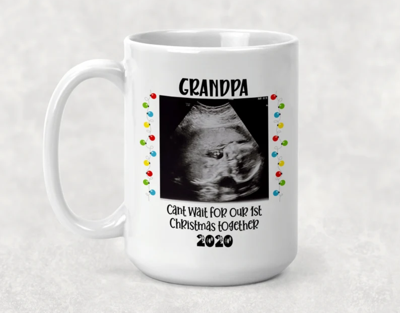 Christmas ULTRASOUND picture mug, Personalized Mugs, Coffee mug for Dads; Christmas Gift for dads; Dad to be gift; Pregnancy reveal gift