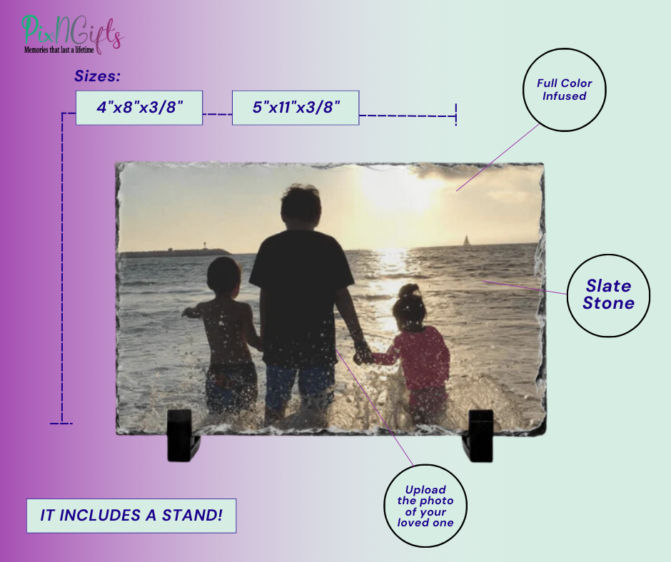 Personalized Photo Slate Plaque, Print Your Photo on a Rock