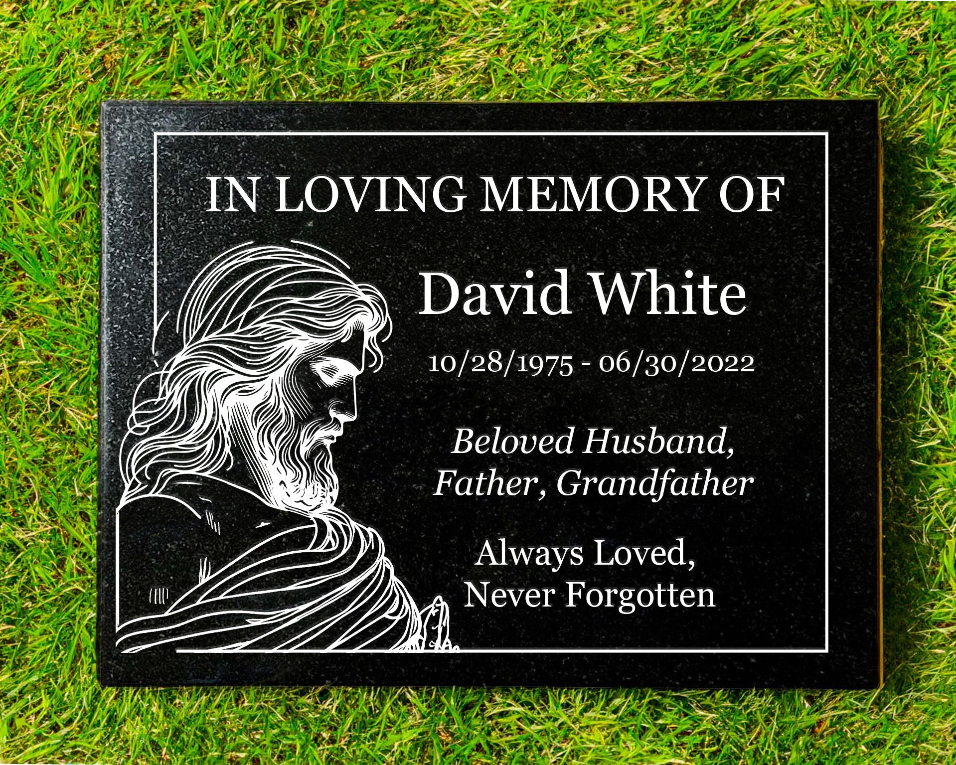 Personalized Outdoor Granite Garden Marker In Loving Memory Engraved