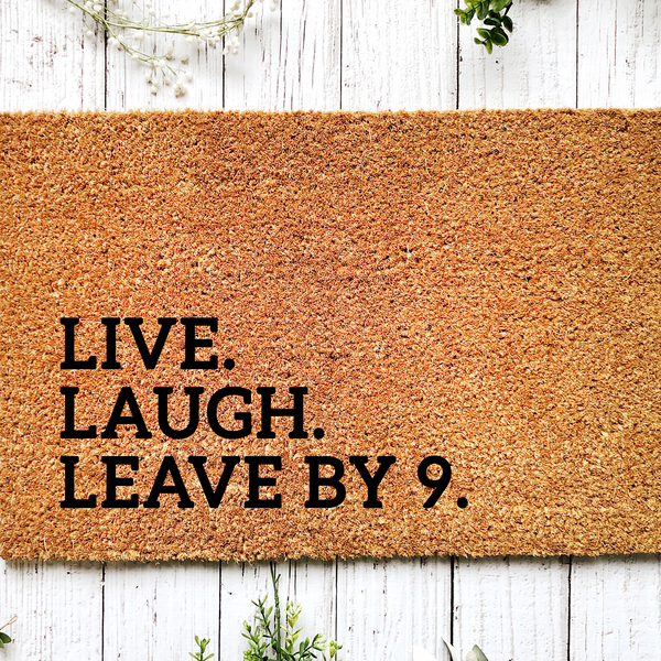 iaugh. ラフドット Livelaughleaveby9doormat_600x6