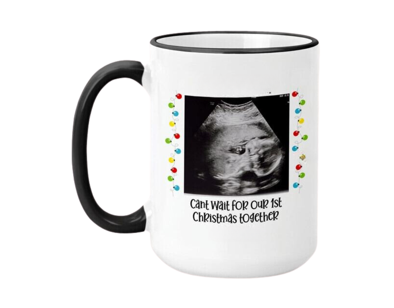 Christmas ULTRASOUND picture mug, Personalized Mugs, Coffee mug for Dads; Christmas Gift for dads; Dad to be gift; Pregnancy reveal gift