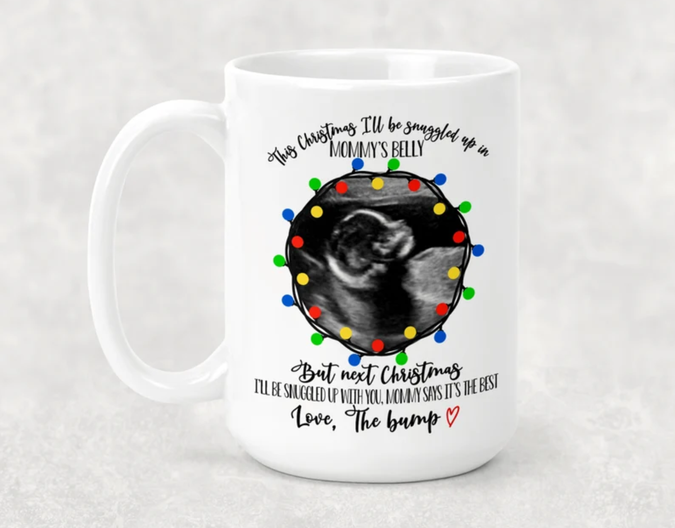 Christmas ULTRASOUND picture mug, Personalized Mugs, Coffee mug for Dads; Christmas Gift for dads; Dad to be gift; Pregnancy reveal gift