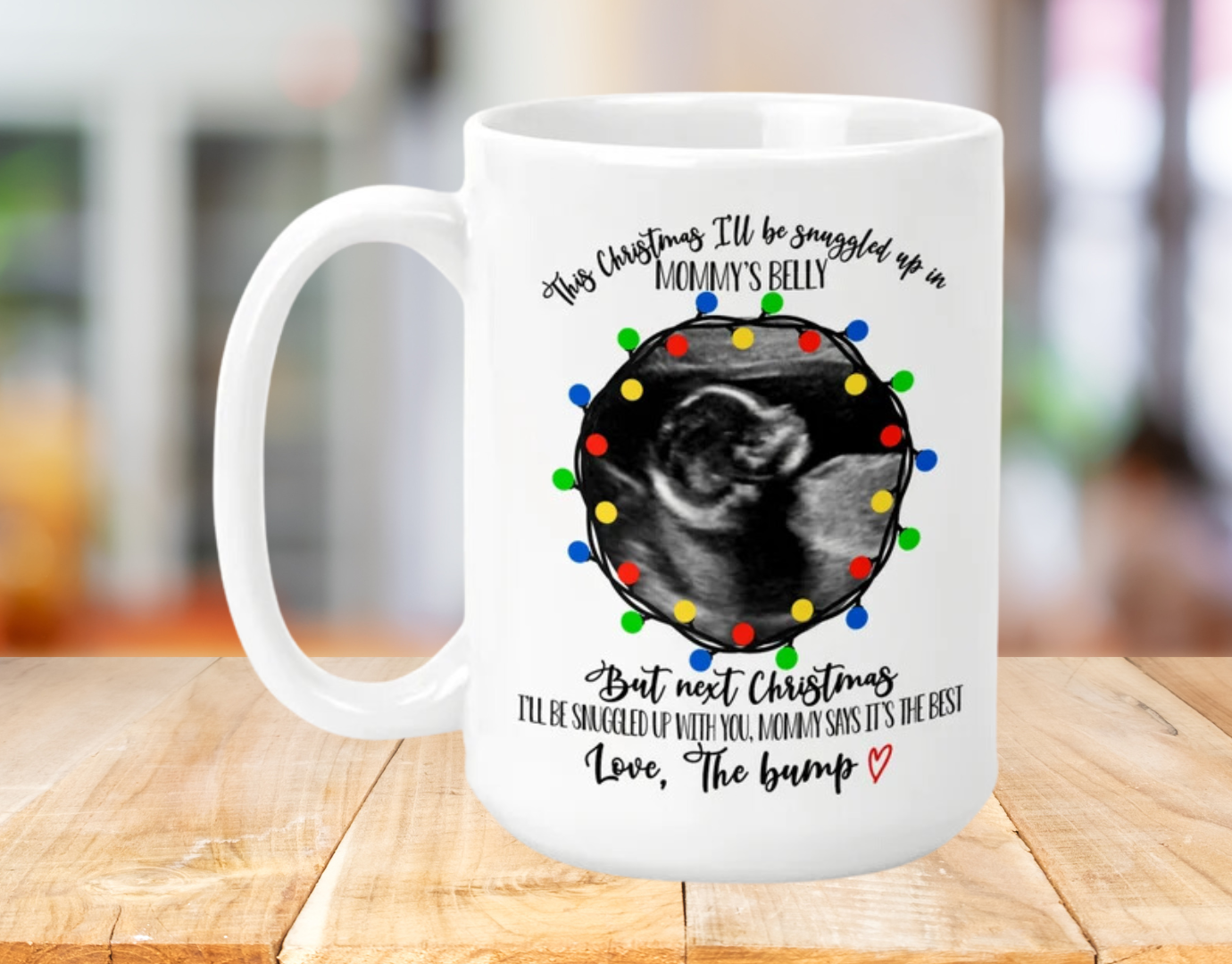 Christmas ULTRASOUND picture mug, Personalized Mugs, Coffee mug for Dads; Christmas Gift for dads; Dad to be gift; Pregnancy reveal gift