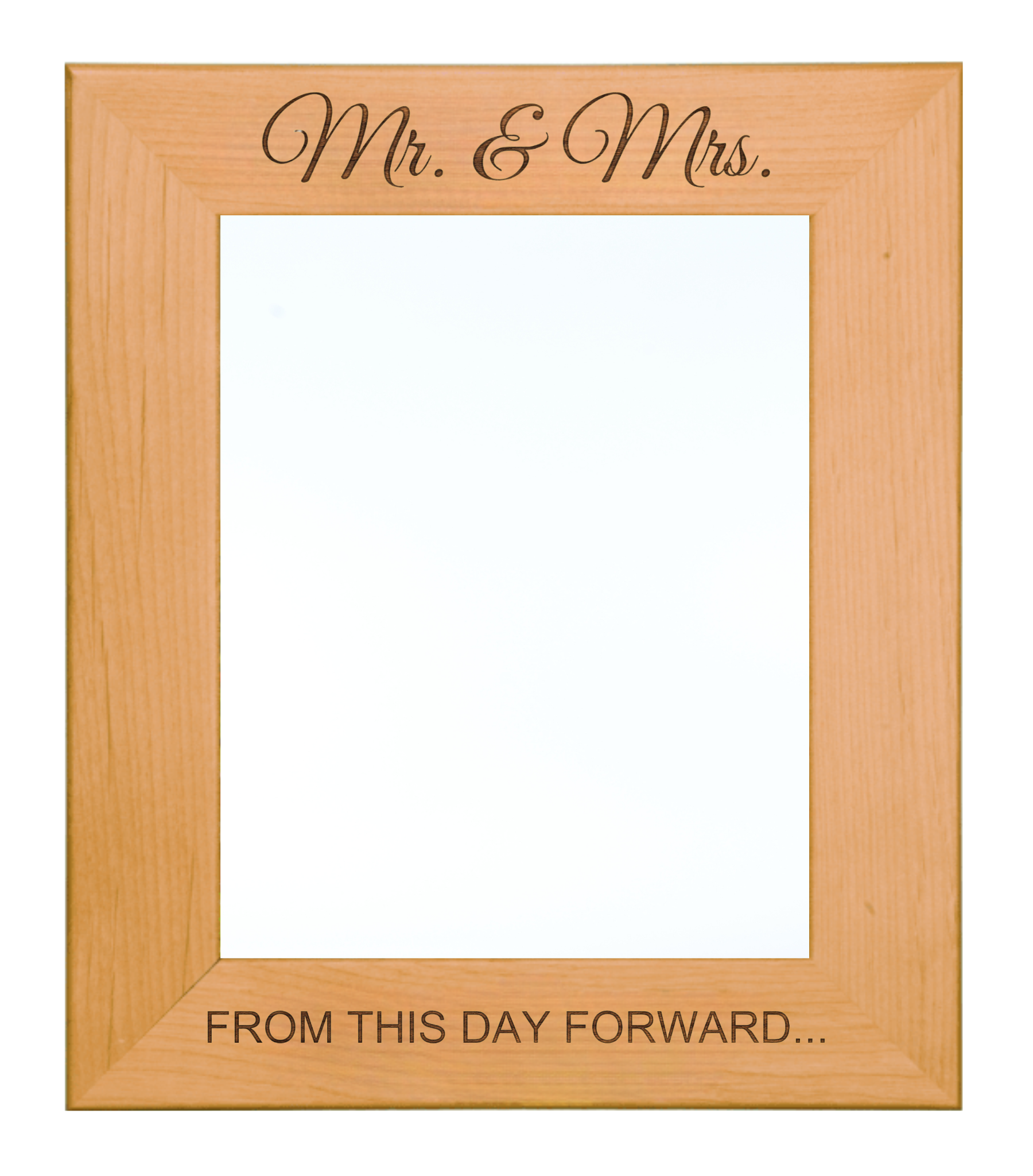 From this day forward - Wedding Personalized Wooden Photo Frame Custom Engraved - Red Alder Genuine Walnut Photo Frame